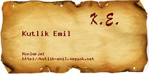 Kutlik Emil névjegykártya