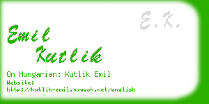emil kutlik business card